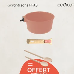 Casserole amovible guimauve 20 cm + accessoires offerts