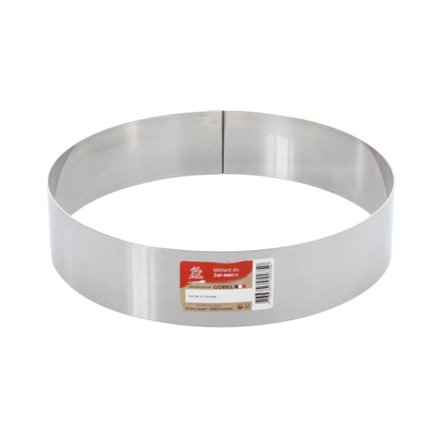 Cercle à mousse en inox 4/6 parts 20 cm - Alice Délice
