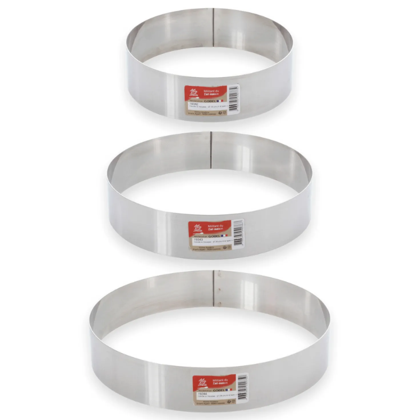 Cercle à mousse en inox 4/6 parts 20 cm - Alice Délice