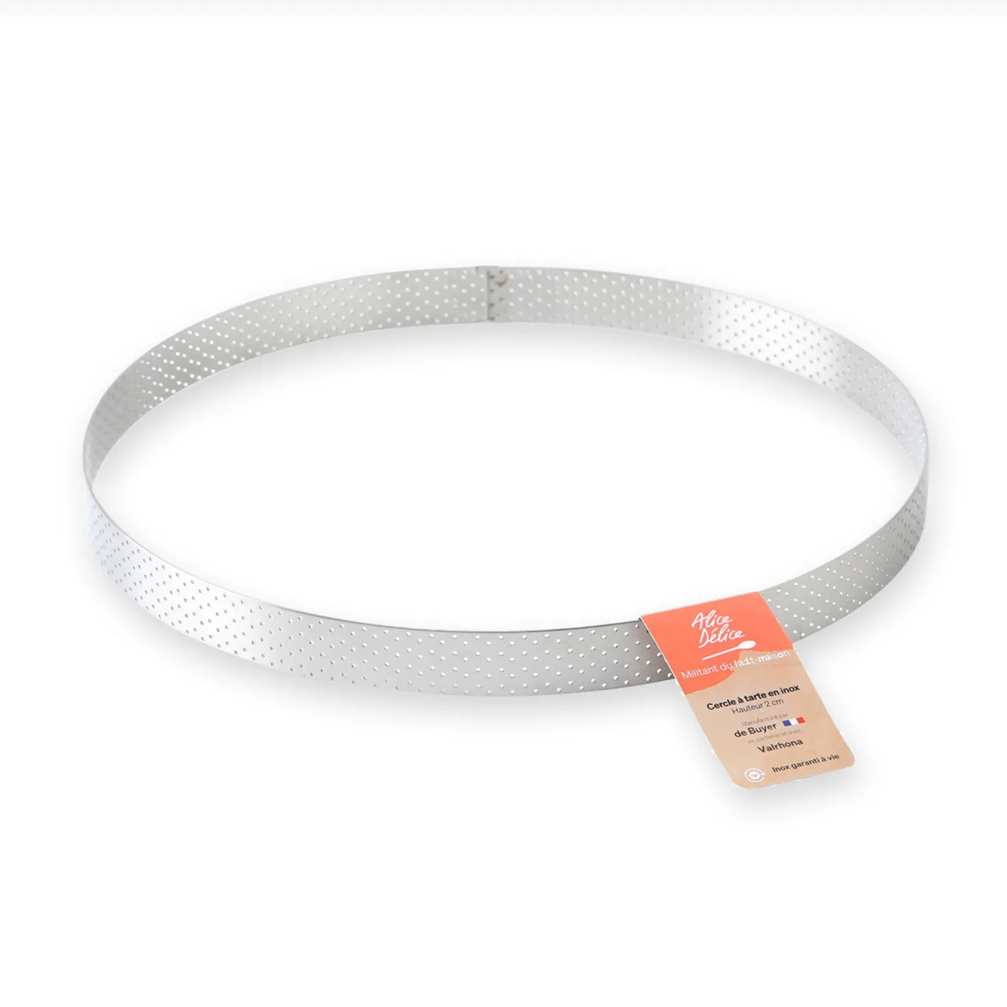 Cercle à tarte en inox perforé 6/8 parts 24.5 cm - Alice Dé