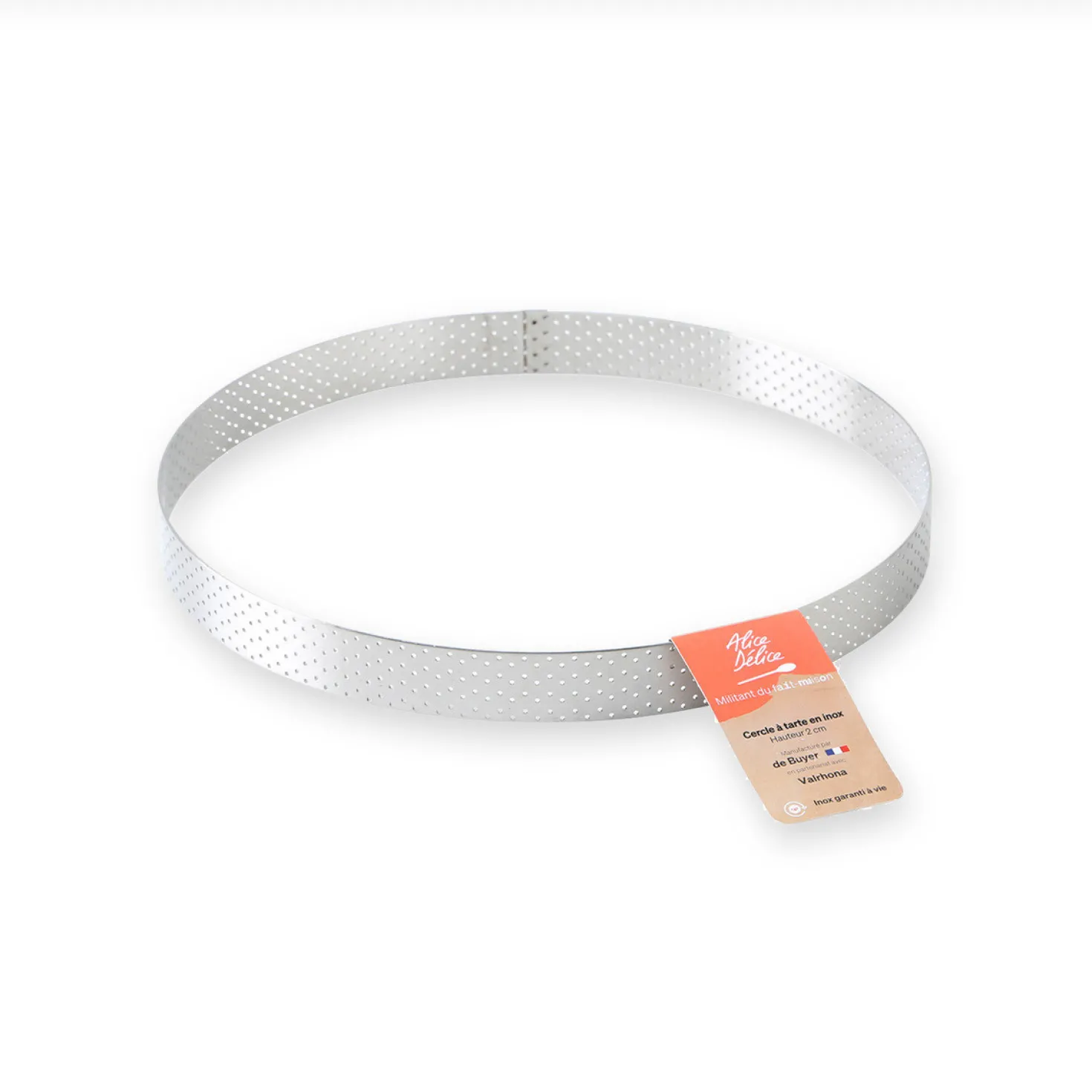 Cercle à tarte en inox perforé 4/6 parts 20.5 cm - Alice Dél