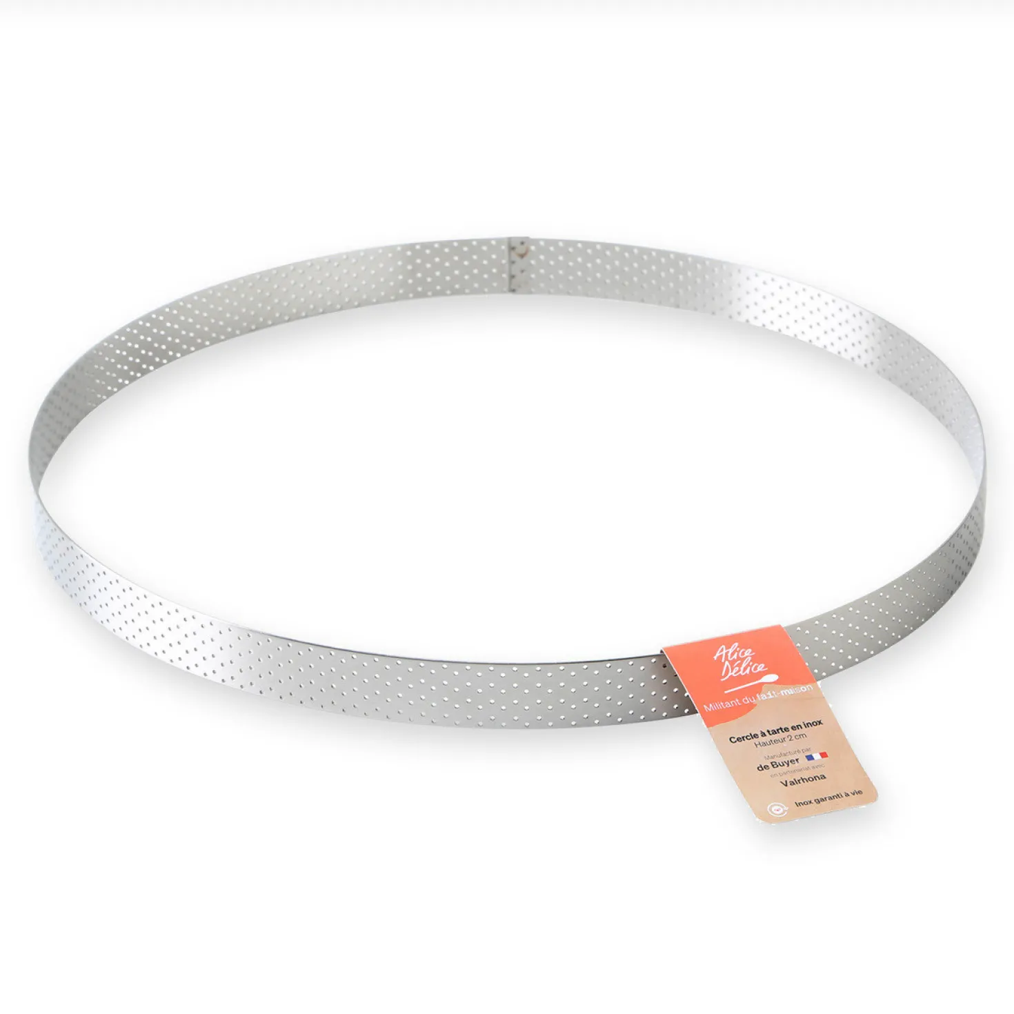 Cercle à tarte en inox perforé 8/10 parts 28.5 cm - Alice Dé
