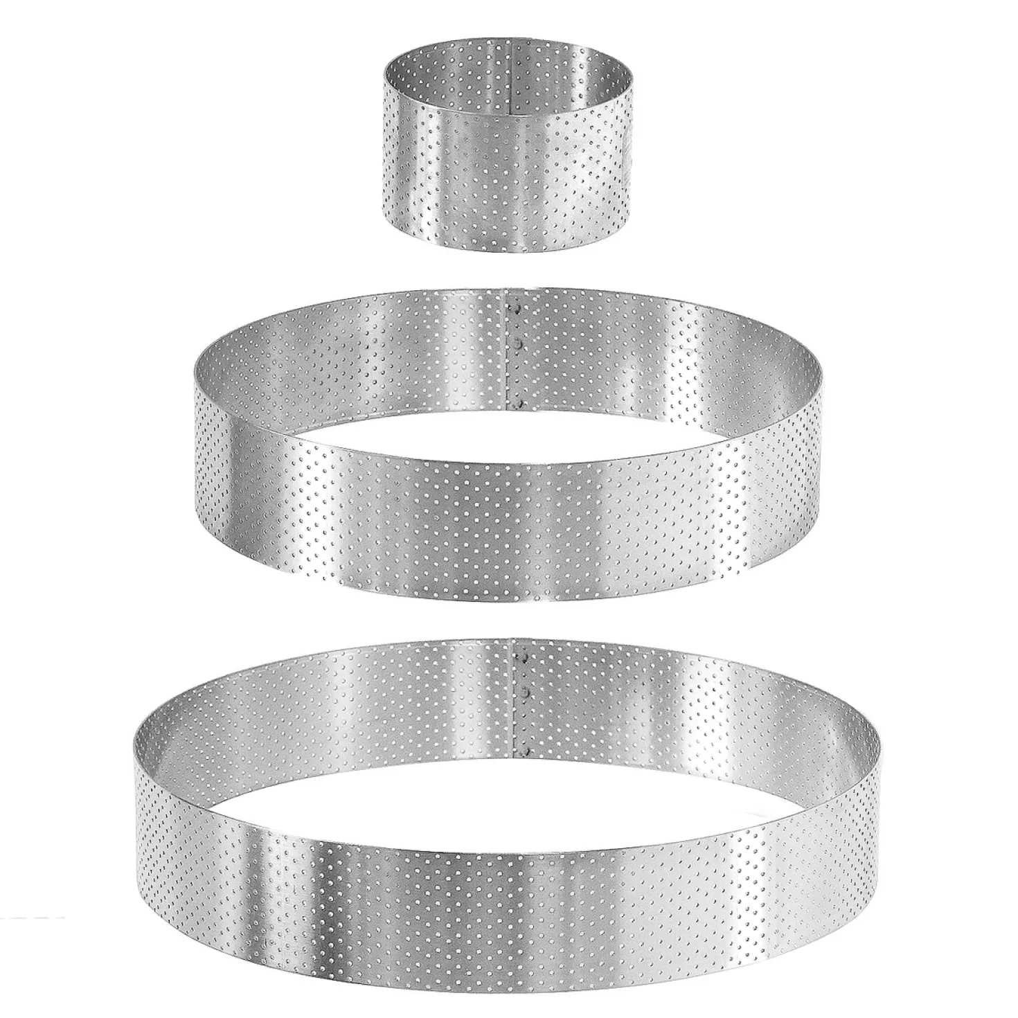 Cercle à tarte haut en inox perforé 24 cm - Alice Délice