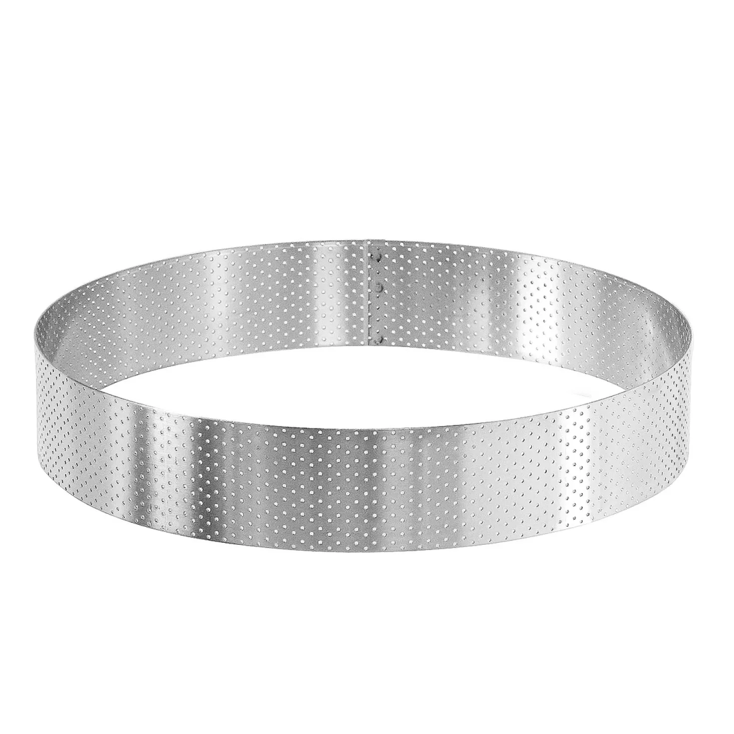 Cercle à tarte haut en inox perforé 24 cm - Alice Délice
