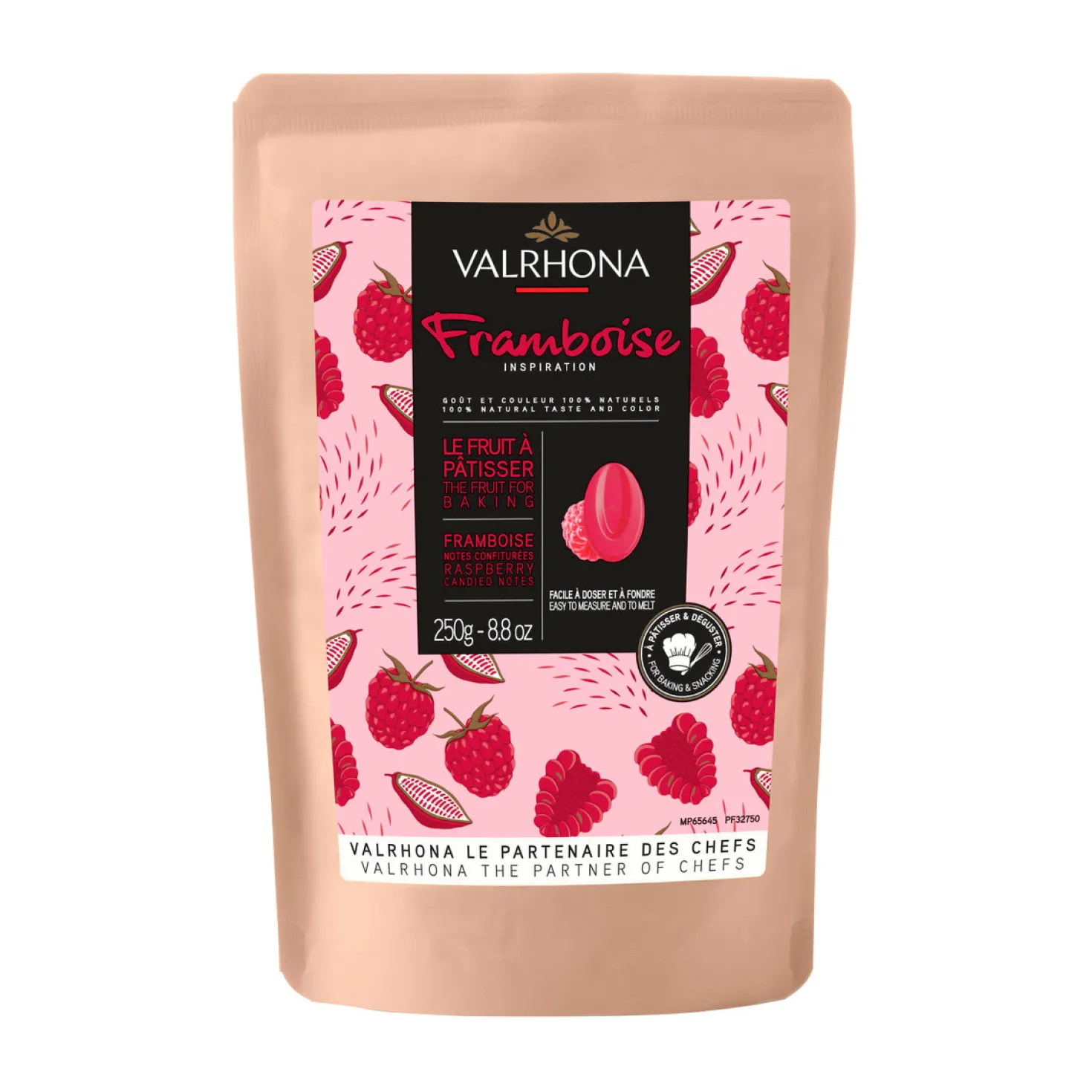 Chocolat à pâtisser inspiration framboise 250 gr - Valrhona