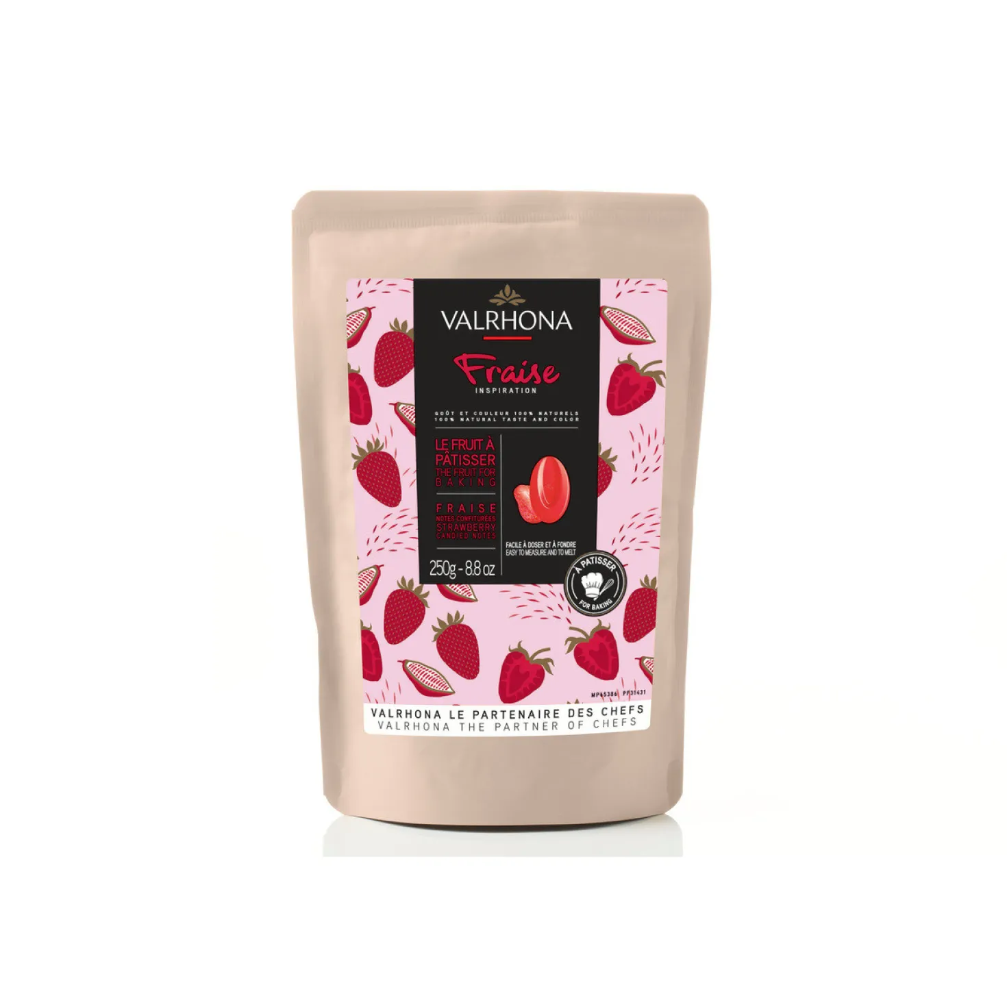 Chocolat à pâtisser inspiration fraise 250 gr - Valrhona