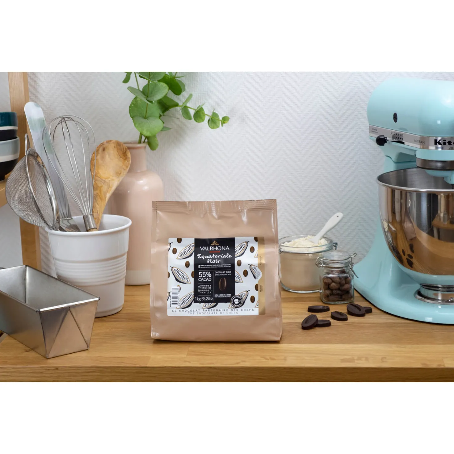 Chocolat à pâtisser noir Equatoriale 55% 1 kg - Valrhona