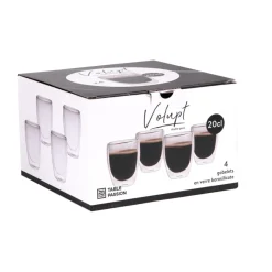 Coffret 4 gobelets double paroi Volupt 20cl - Table Passion