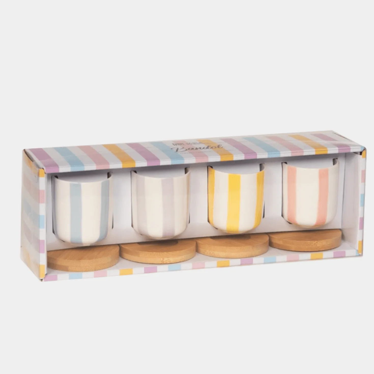 Coffret 4 tasses + sous tasses 10cl Bandol - Table Passion