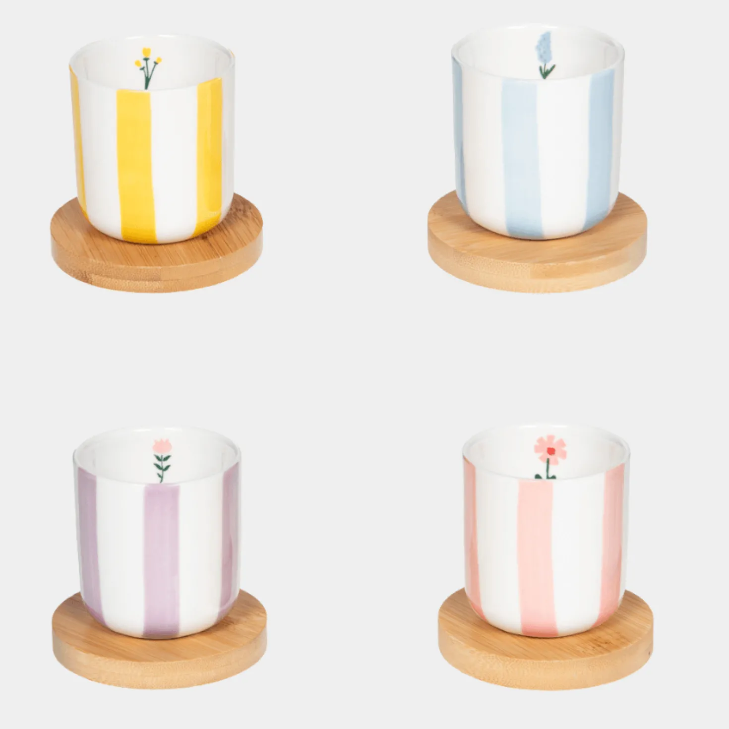 Coffret 4 tasses + sous tasses 10cl Bandol - Table Passion