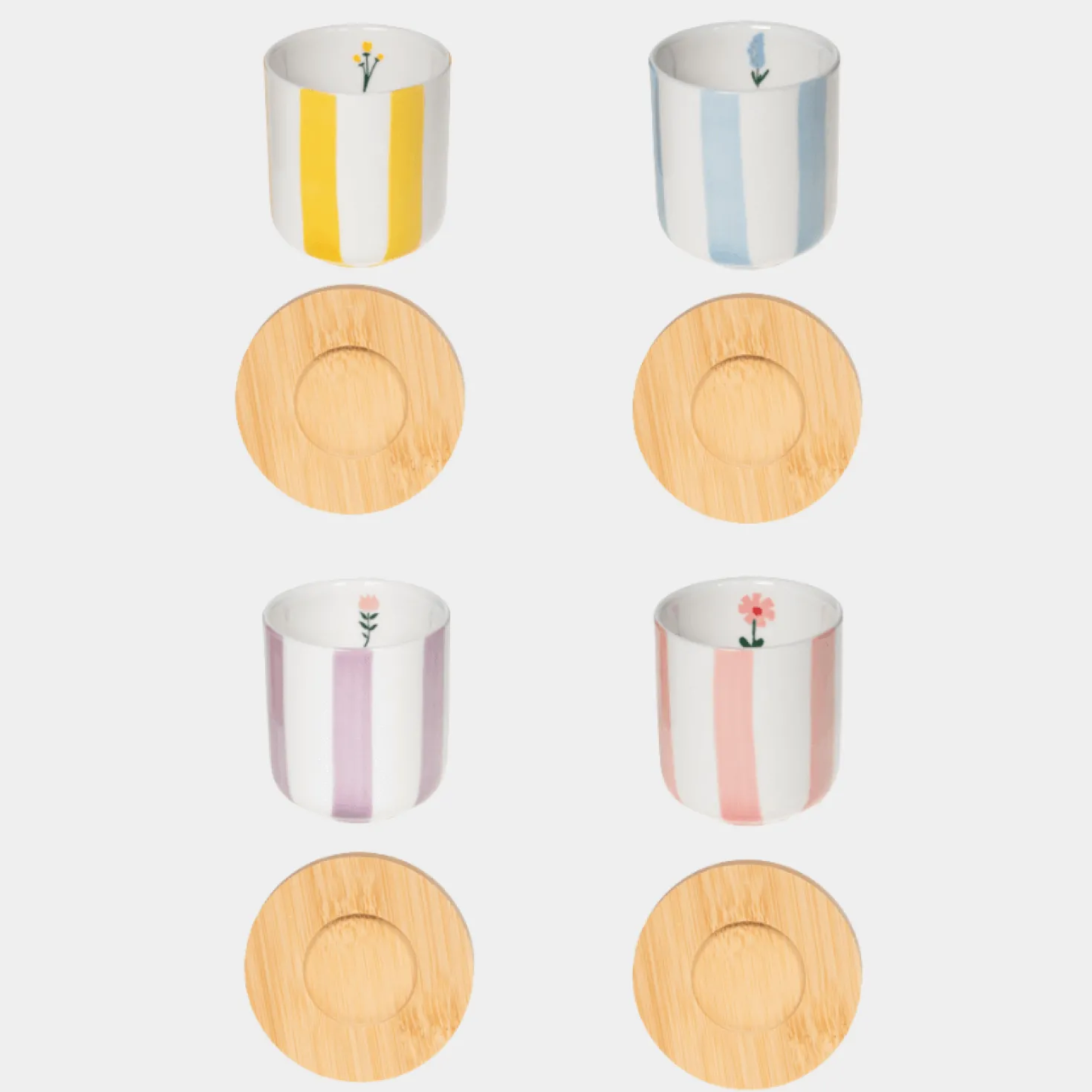 Coffret 4 tasses + sous tasses 10cl Bandol - Table Passion