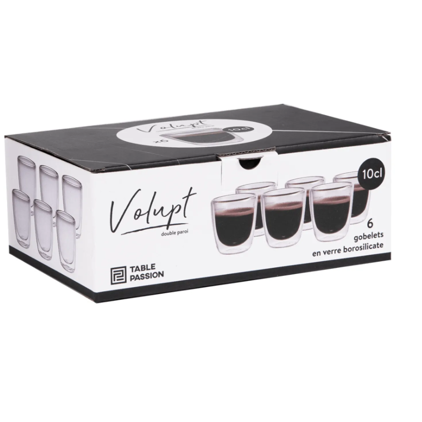 Coffret 6 tasses double paroi Volupt 10cl - Table Passion