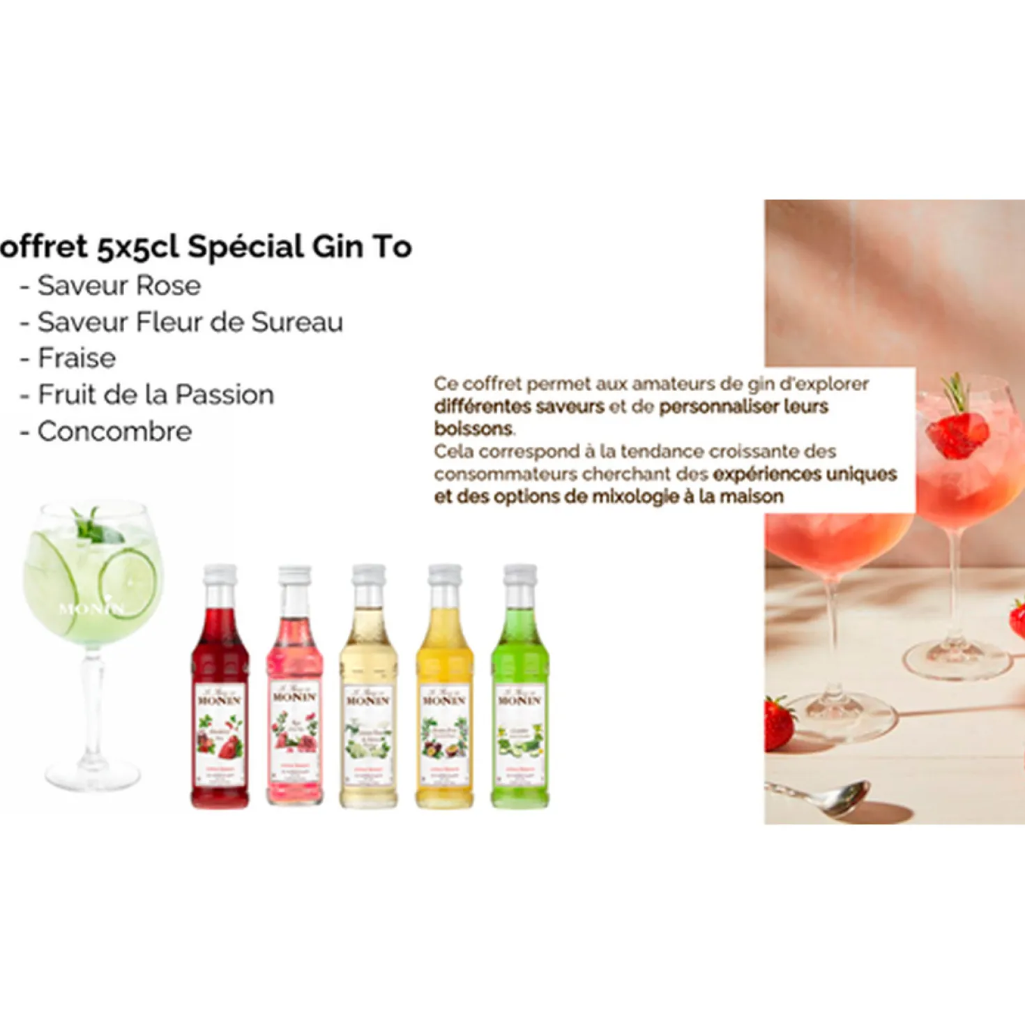 Coffret sirops Gin Tonic 5x50 ml - Monin