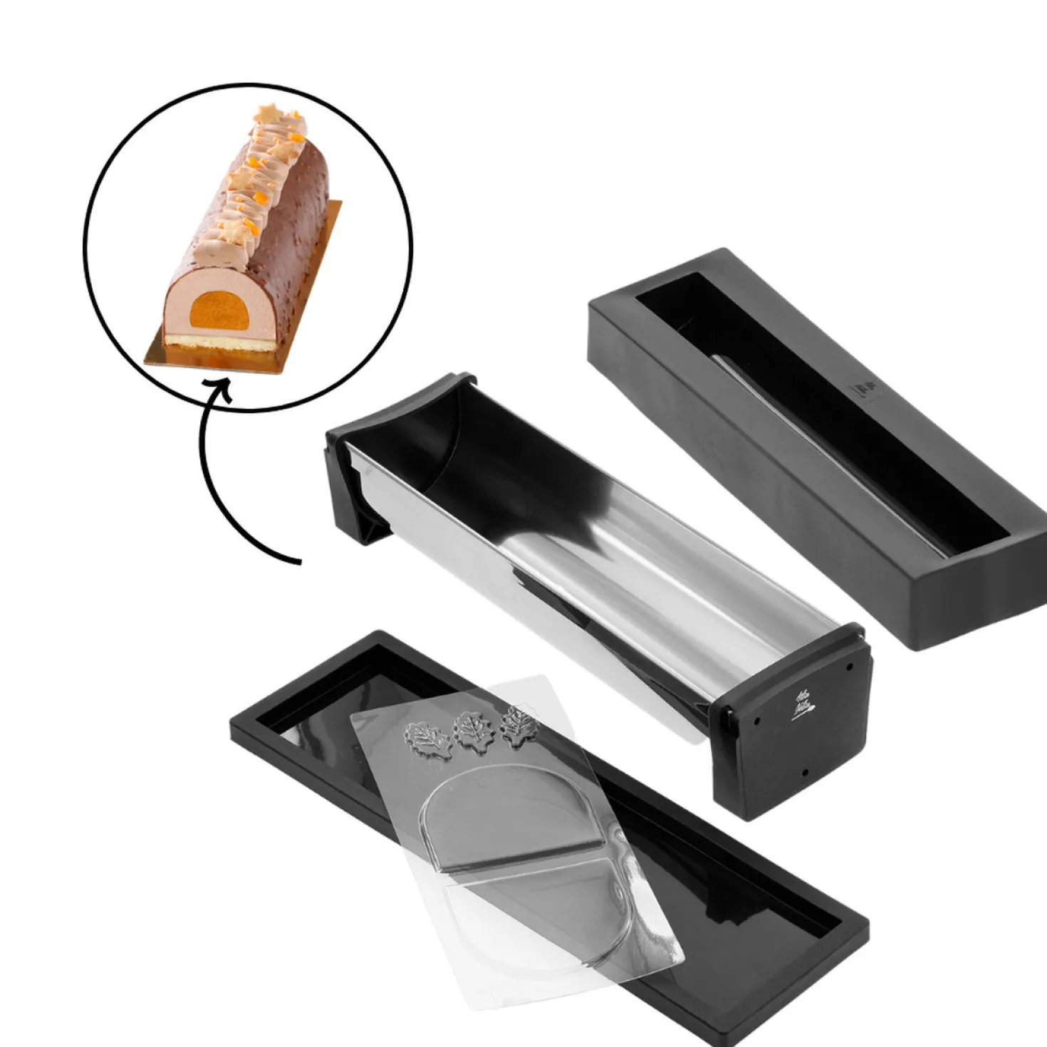 Coffret ustensiles bûche de Noël 30cm - Alice Délice