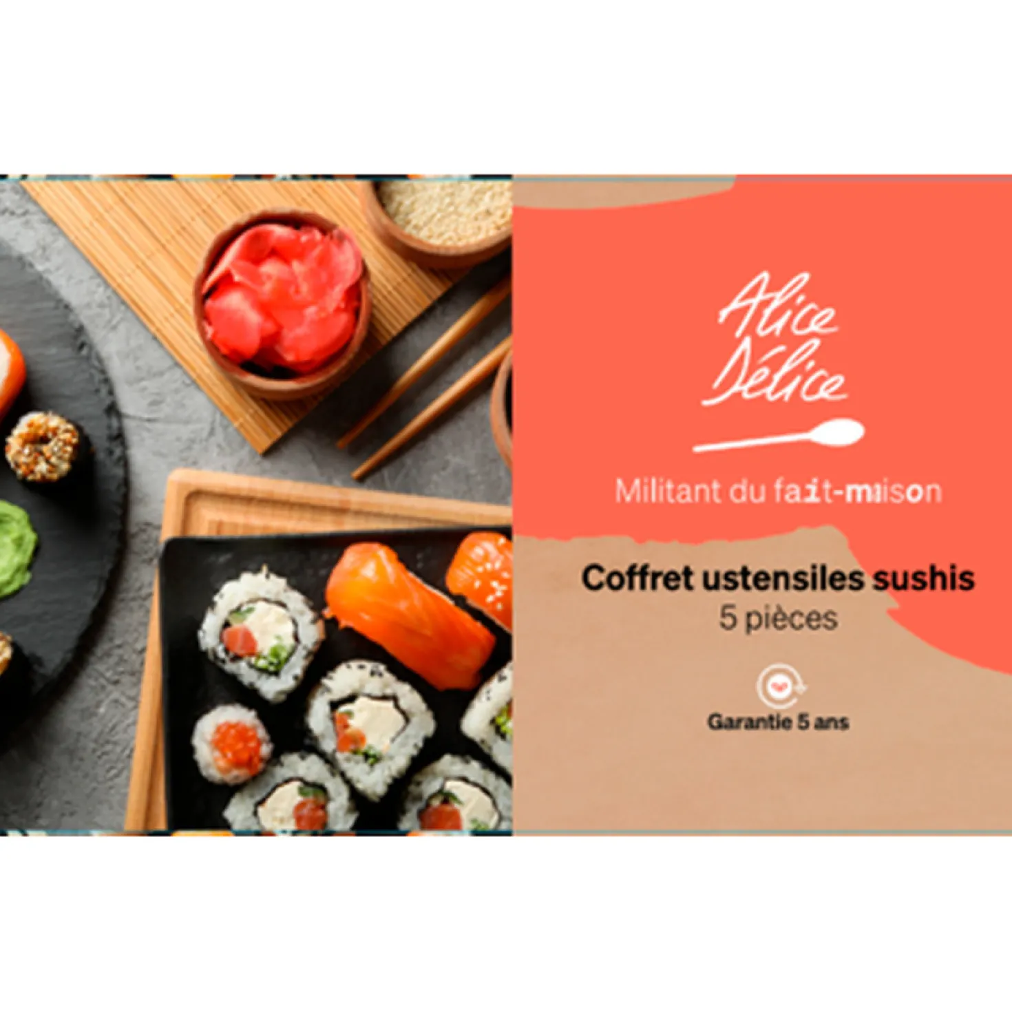 Coffret ustensiles sushis - Alice Délice