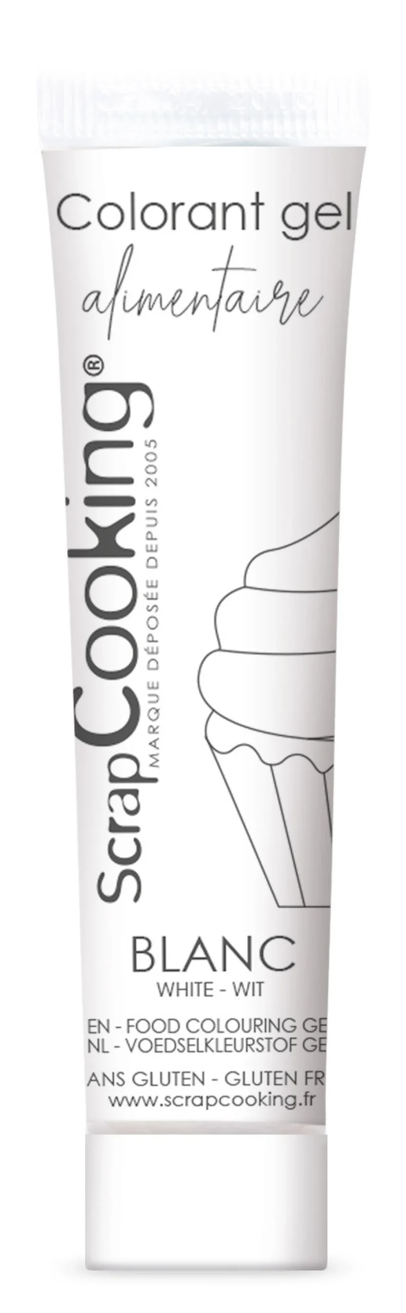 Colorant gel Blanc 20 g - ScrapCooking