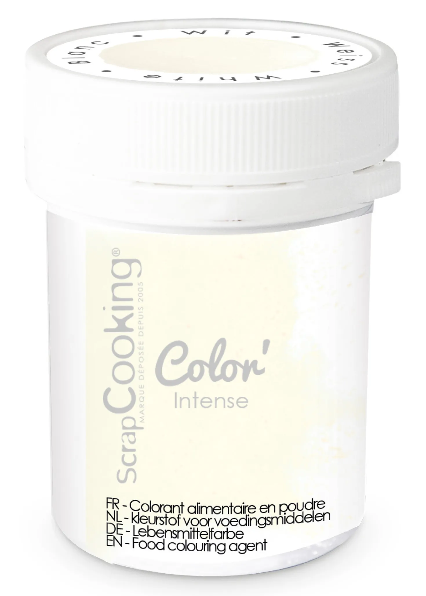 Colorant poudre hydrosoluble Blanc 5 g - ScrapCooking