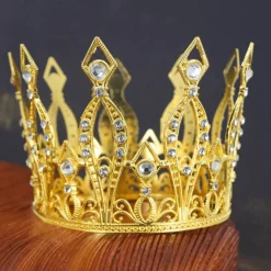 Couronne décorative en métal doré pour gâteaux- Patisdecor