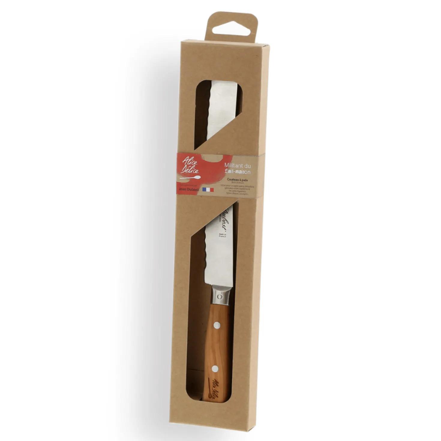 Couteau à pain 20 cm manche bois d´olivier - Alice Délice