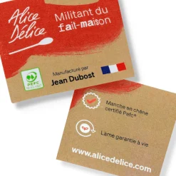 Couteau lame crantée manche chêne PEFC - Alice Délice