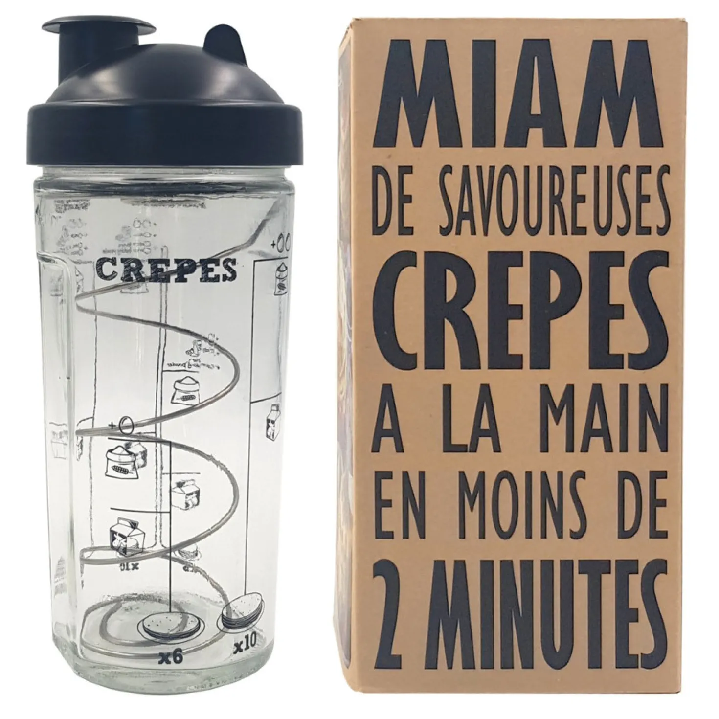 Crêpière revêtue myrtille 28 cm + accessoires offerts