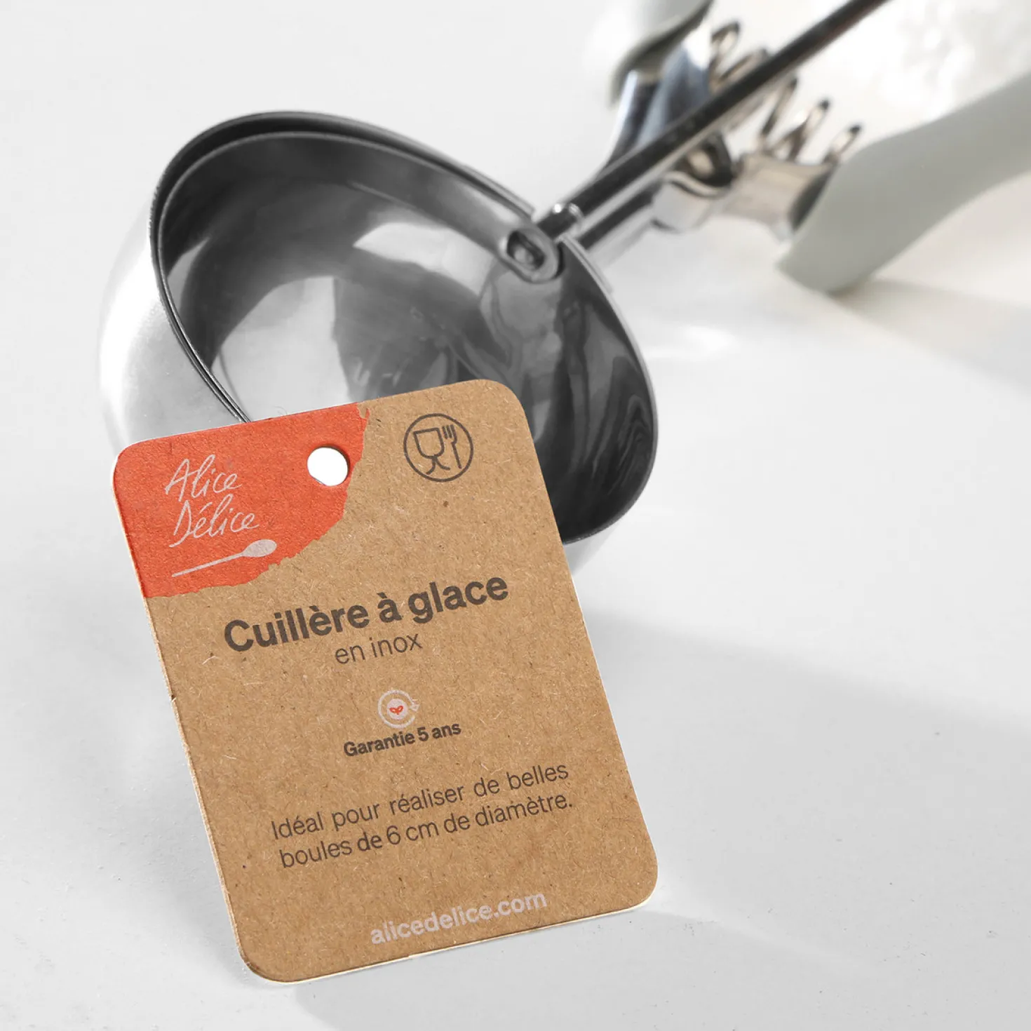 Cuillère à glace mécanique en inox 24 cm - Alice Délice