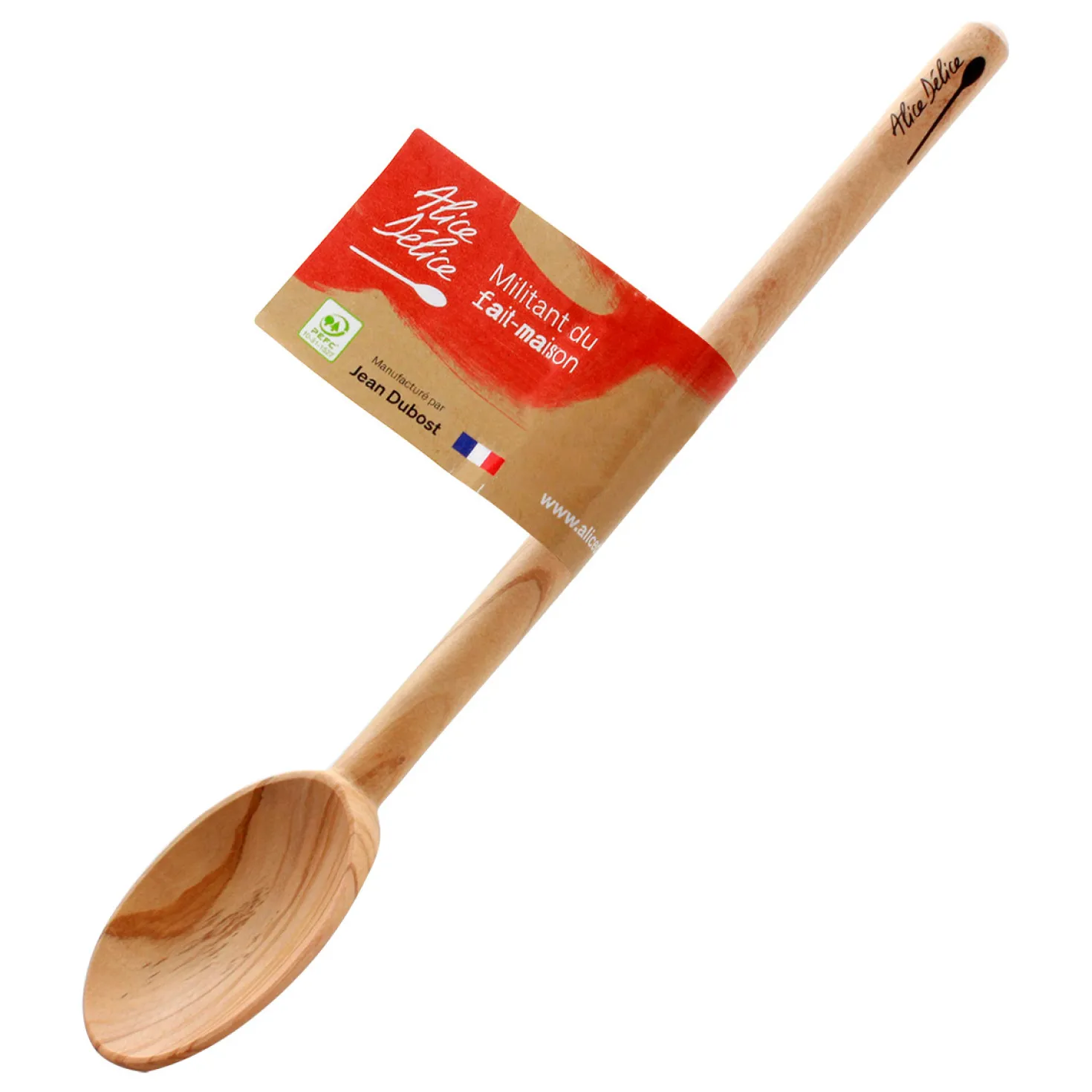 Cuillère en bois d'olivier mouvette 30 cm - Alice Délice