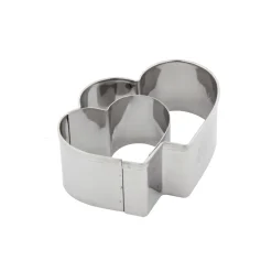 Emporte-pièce en inox double coeur 6.5 cm - Birkmann