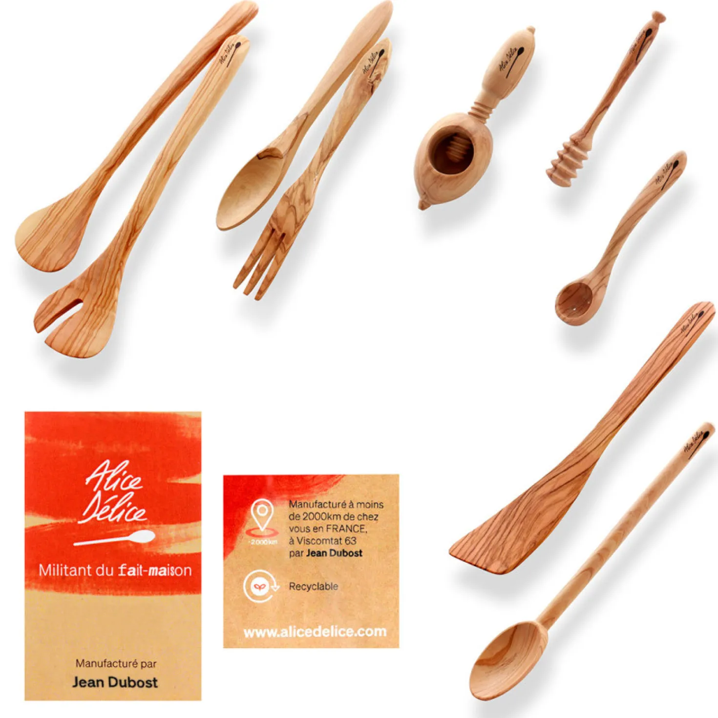 Equipements ustensiles en bois d'Olivier + éplucheur offert