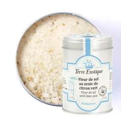Fleur de sel au zeste de citron vert 90g - Terre exotique