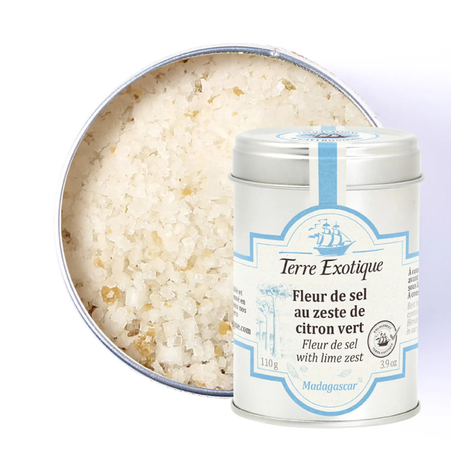 Fleur de sel au zeste de citron vert 90g - Terre exotique