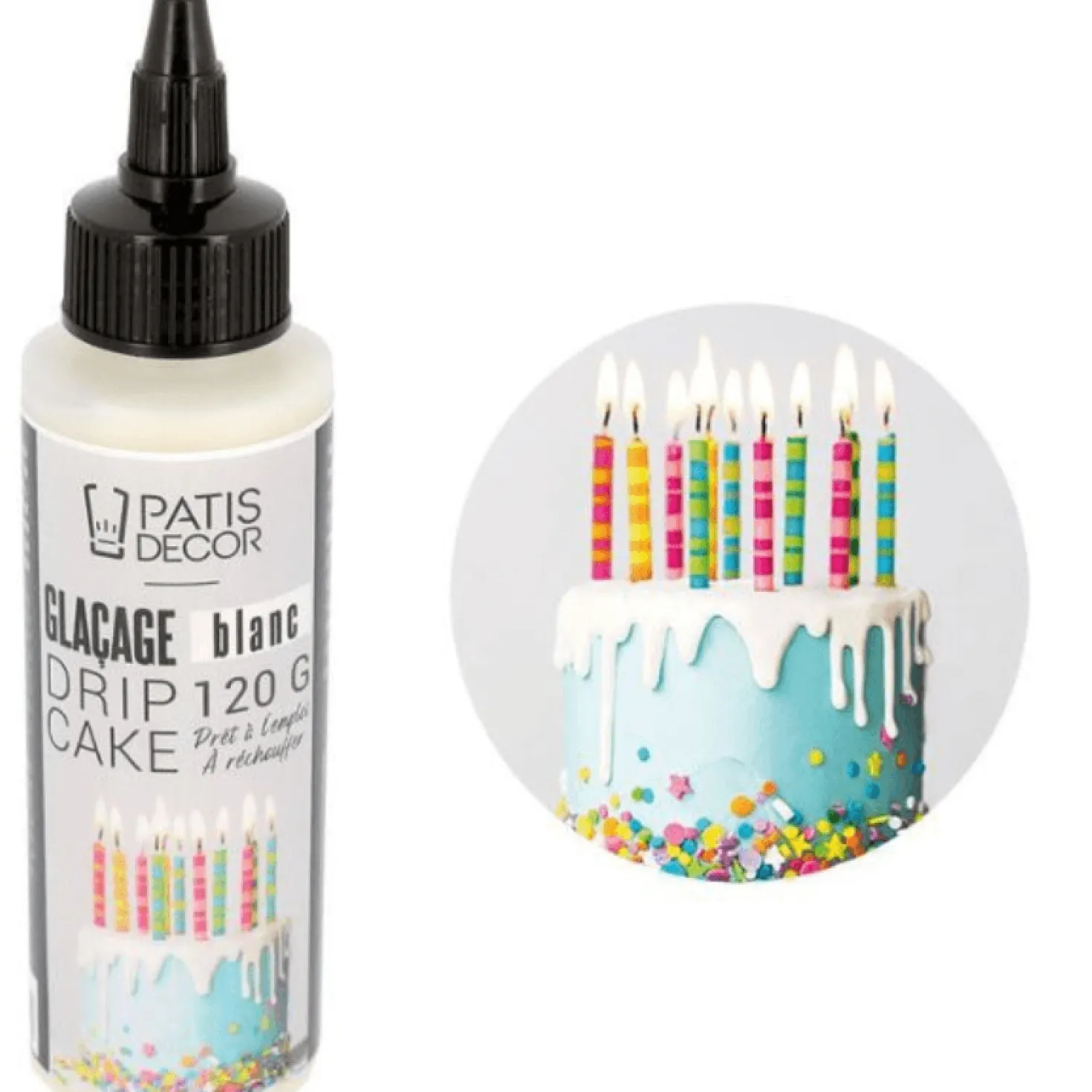 Glaçage drip cake blanc 120 gr
