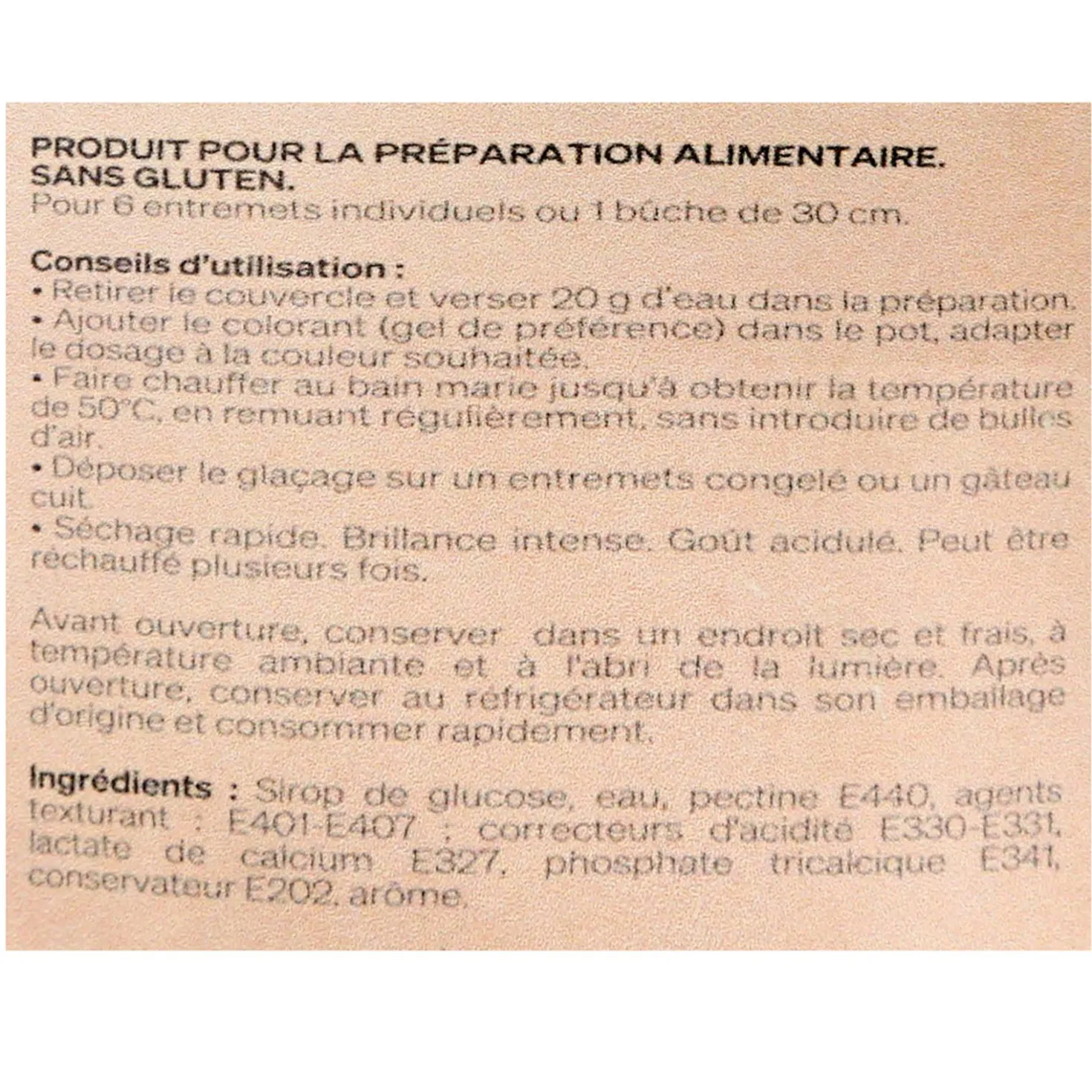 Glaçage miroir prêt à l´emploi transparent 300 gr