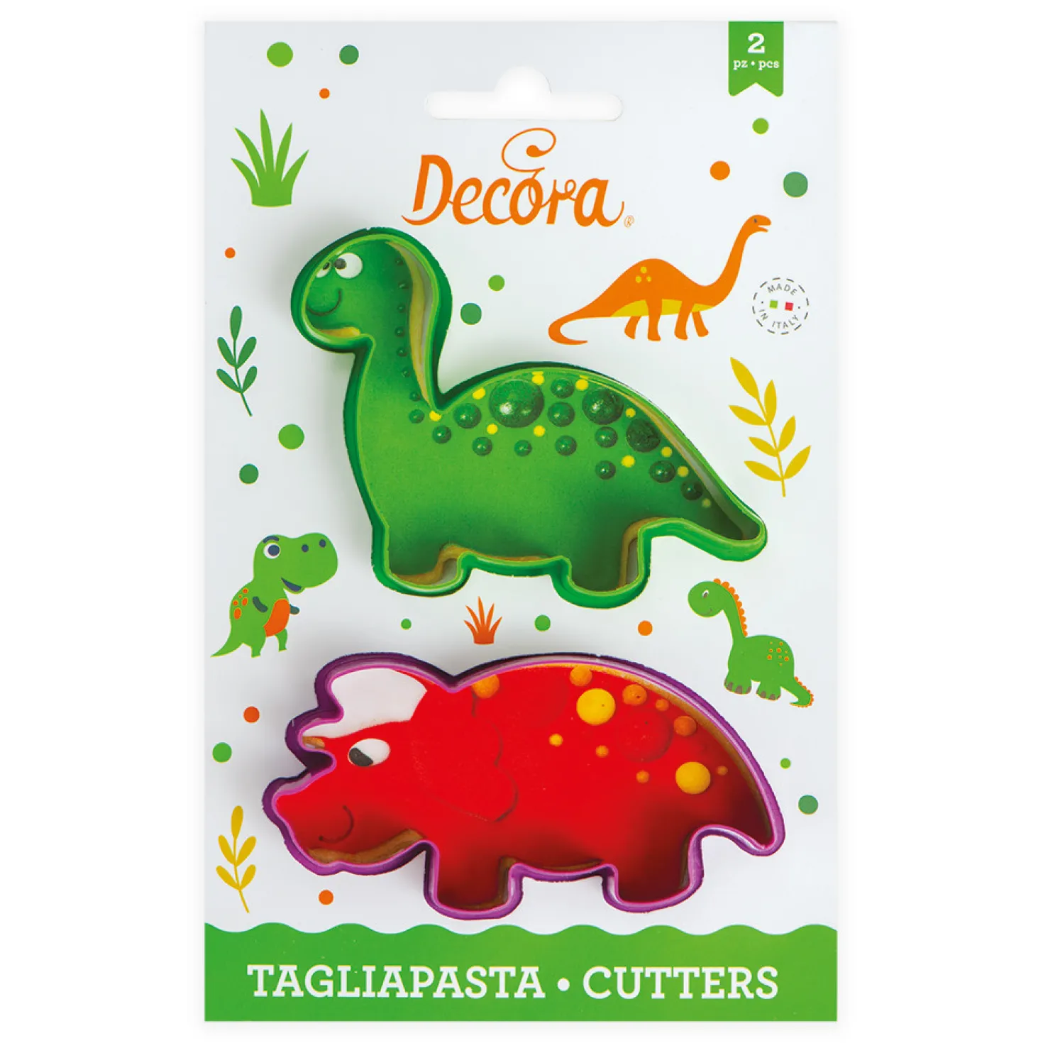Kit 2 emporte-pièces en plastique : Dinosaure - Décora
