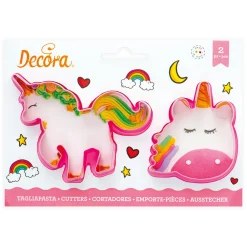 Kit 2 emporte-pièces en plastique : Licorne - Décora