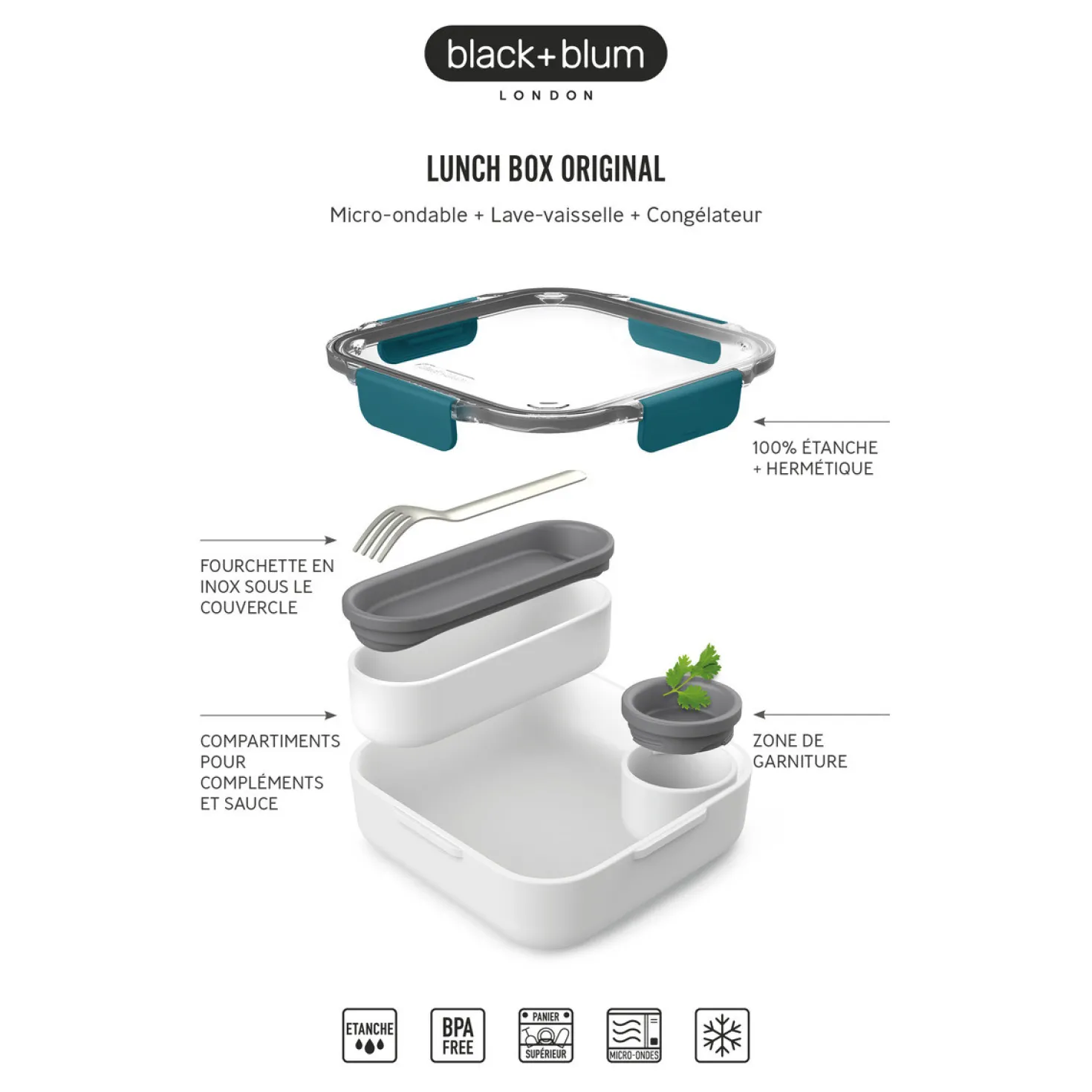 Lunch box Original olive 5.5 x 20 cm - Black & Blum