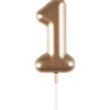Mini bougie dorée 1 hauteur 4.5 cm
