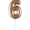 Mini bougie dorée 6 hauteur 4.5 cm