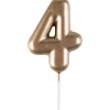 Mini bougie dorée 4 hauteur 4.5 cm