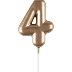 Mini bougie dorée 4 hauteur 4.5 cm
