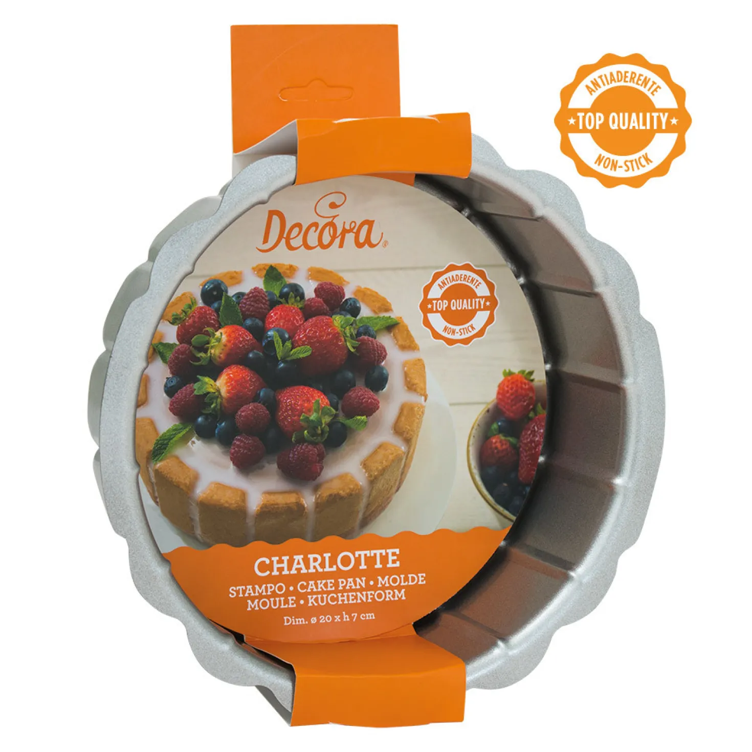 Moule à charlotte en métal anti adhésif 20 x 7 cm - Decora