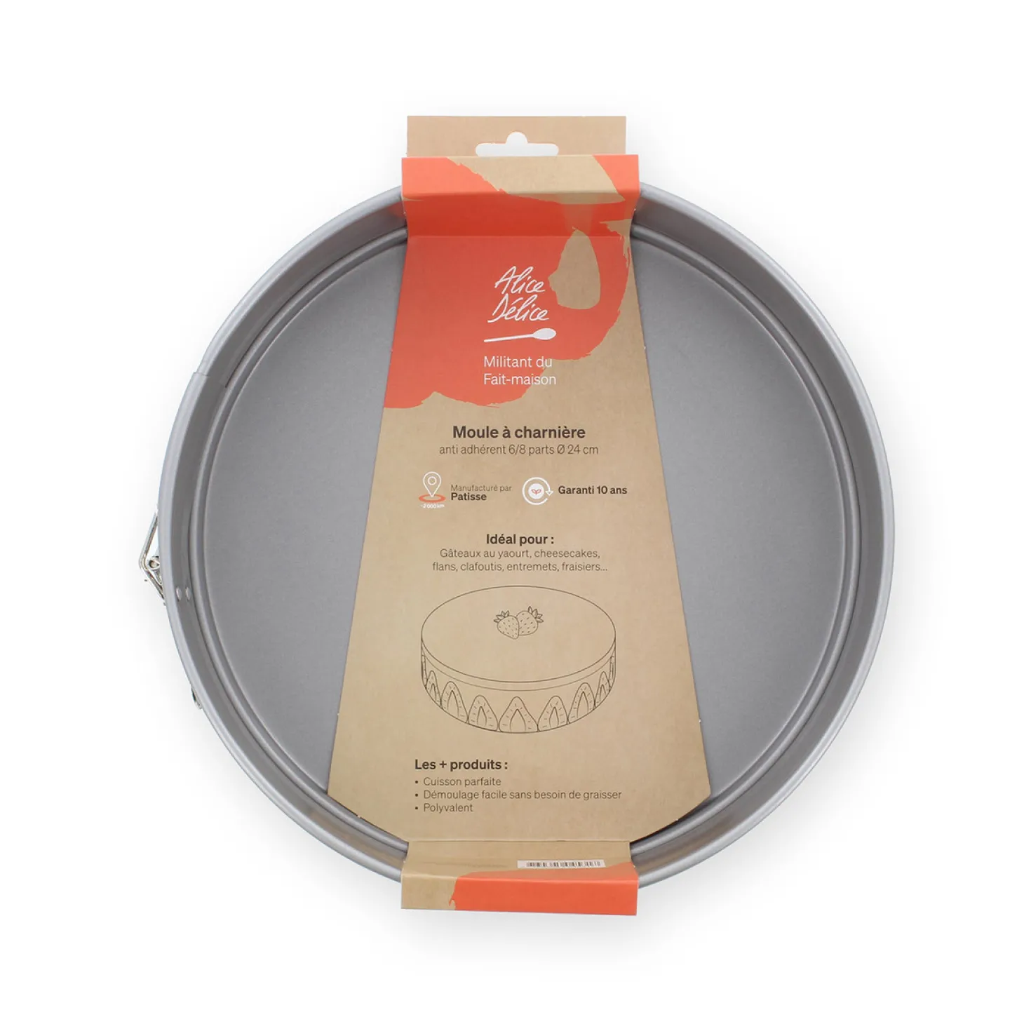 Moule à charnière en métal anti adhérent 6/8 parts 24 cm -