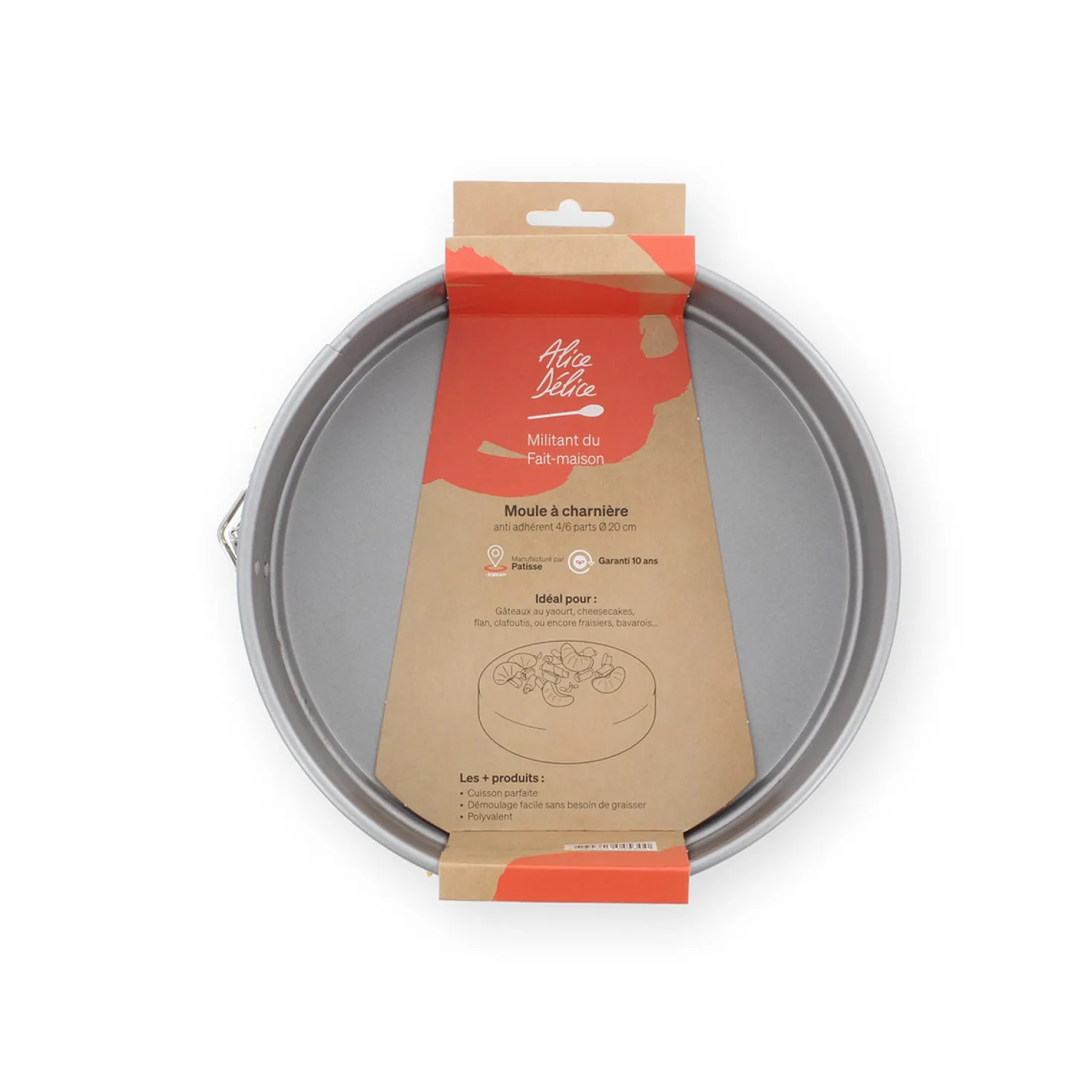 Moule à charnière en métal anti adhérent 4/6 parts 20 cm -