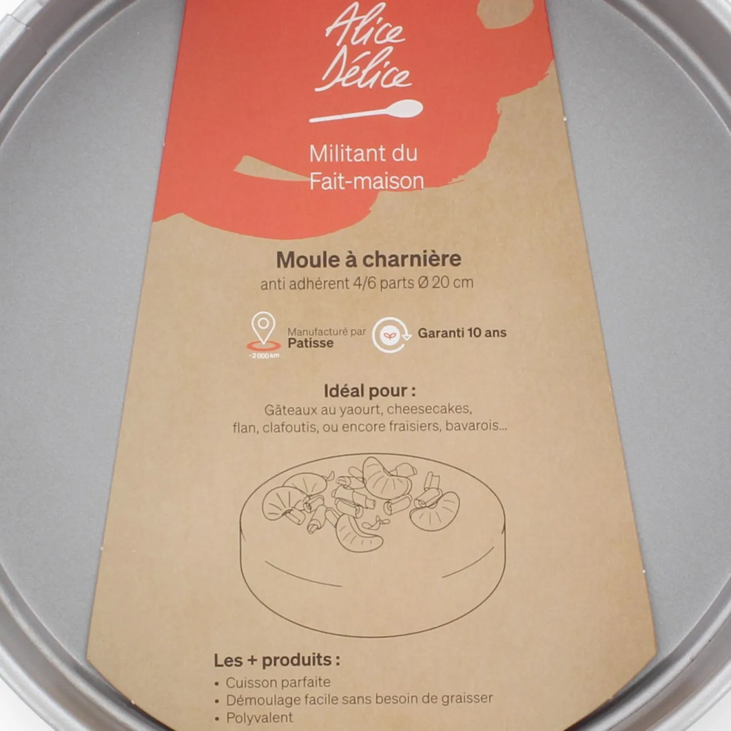 Moule à charnière en métal anti adhérent 4/6 parts 20 cm -