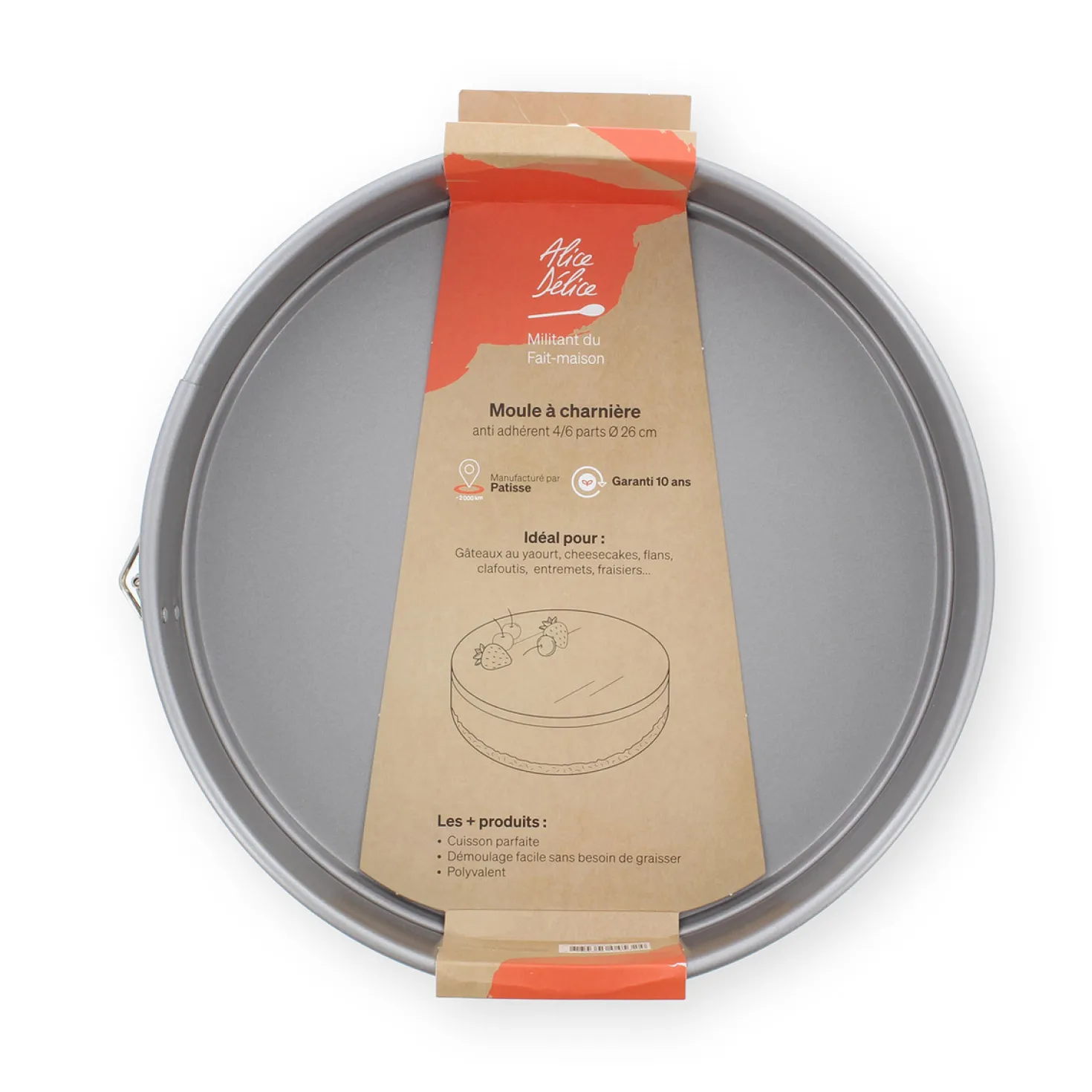 Moule à charnière en métal anti adhérent 8/10 parts 26 cm -
