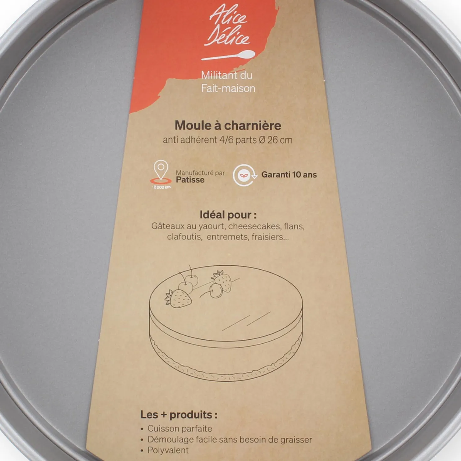 Moule à charnière en métal anti adhérent 8/10 parts 26 cm -