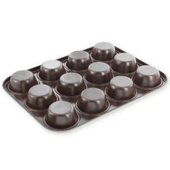 Moule 12 muffins en métal anti adhérent - Alice Délice