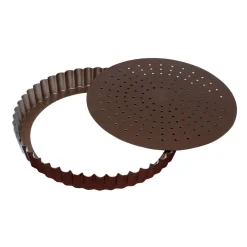 Moule à tarte avec fond amovible en métal anti-adhérent 28 c