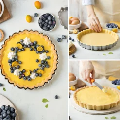 Moule à tarte avec fond amovible en métal anti adhésif 25 cm