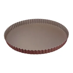Moule à tarte avec fond fixe en métal anti-adhérent 28 cm -